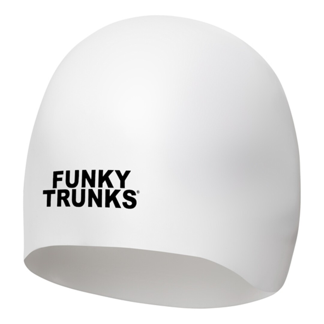 Still White  Dome Racing Swimming Cap