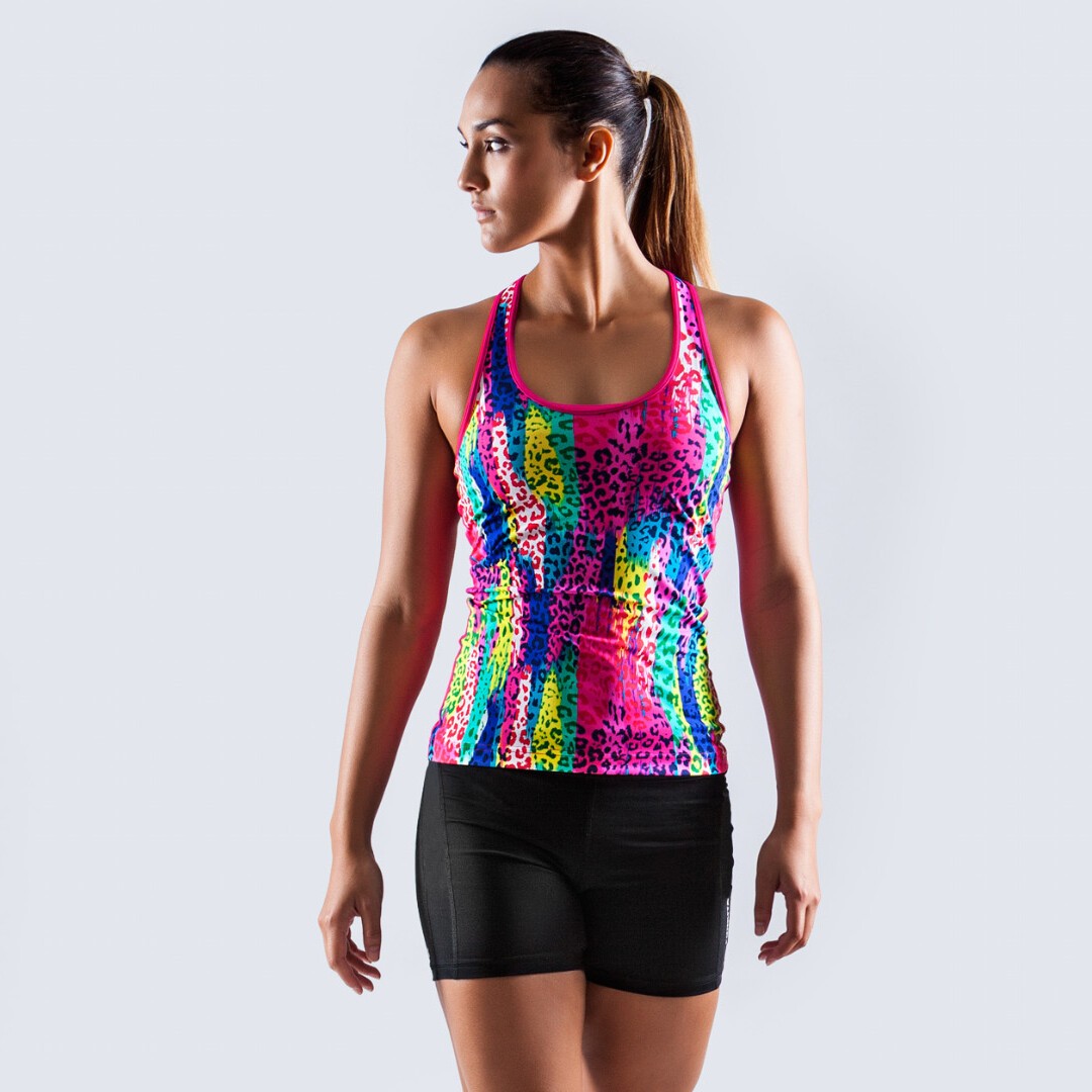 Feline Fever Ladies Active Singlet Top