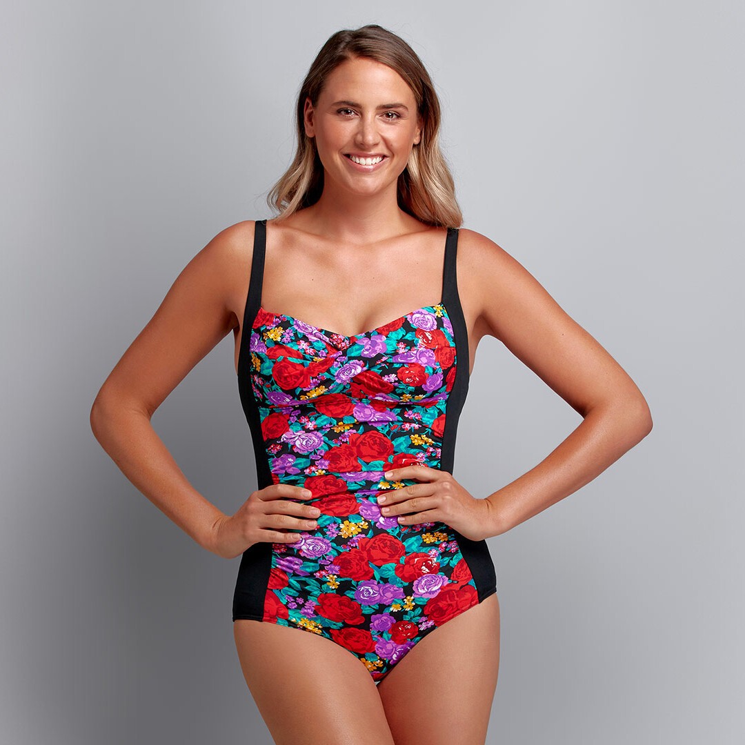 Wild Roses Grow Ladies Ruched One Piece
