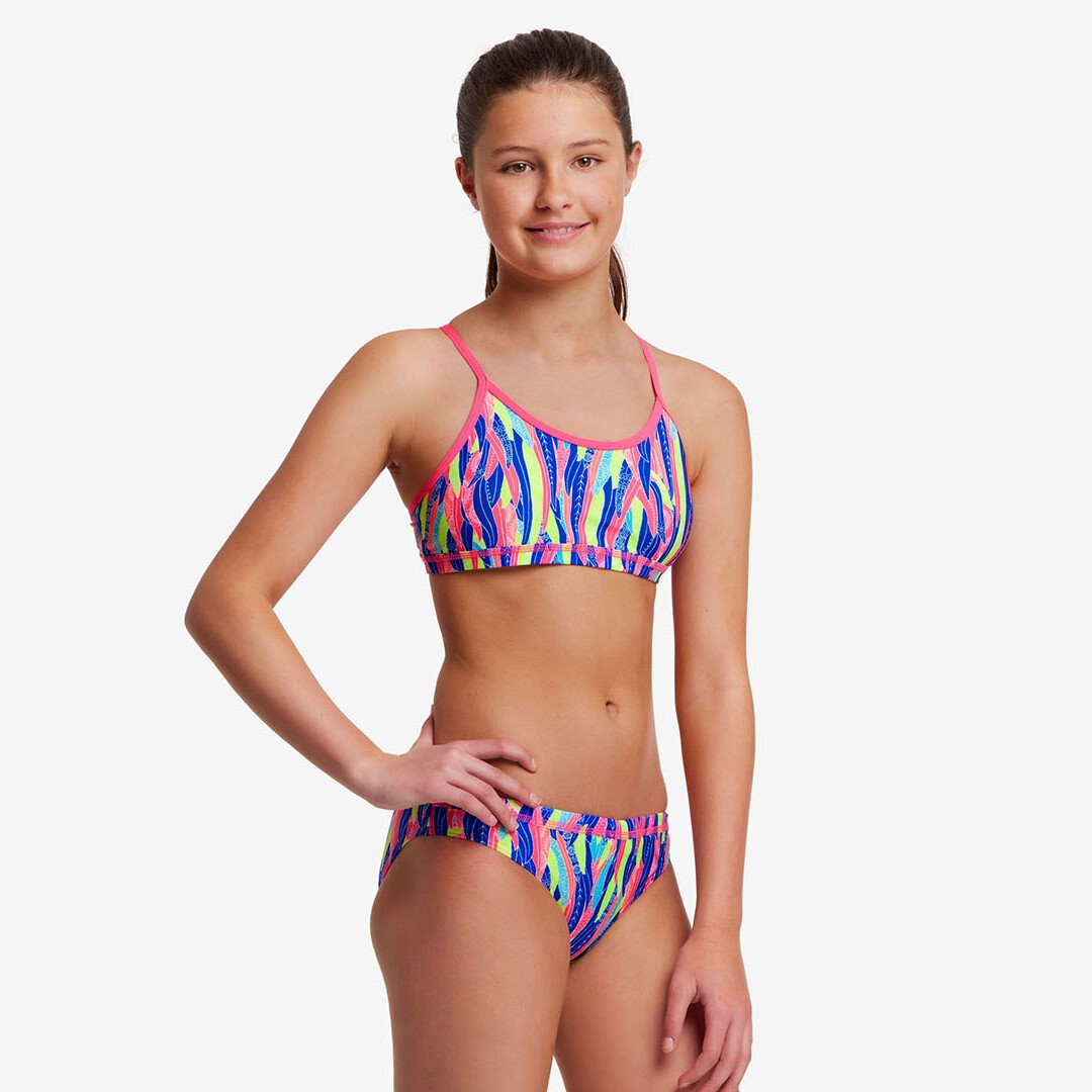Funkita Racerback Two Piece Wing Tips Girls Swimwear