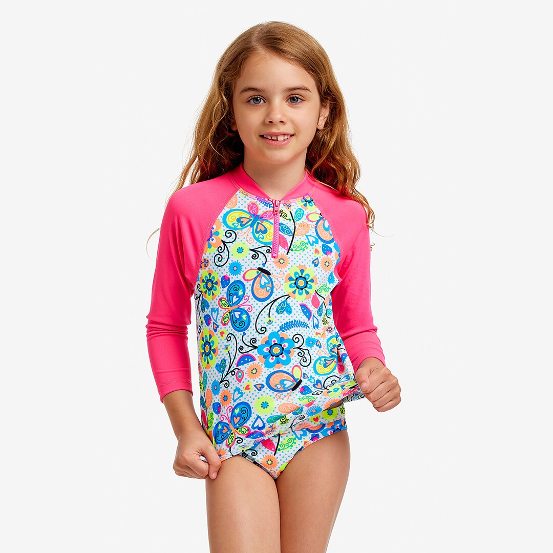 Funkita Zippy Sun Protection Rash Vest Garden Gift Toddler Girls Swimwear