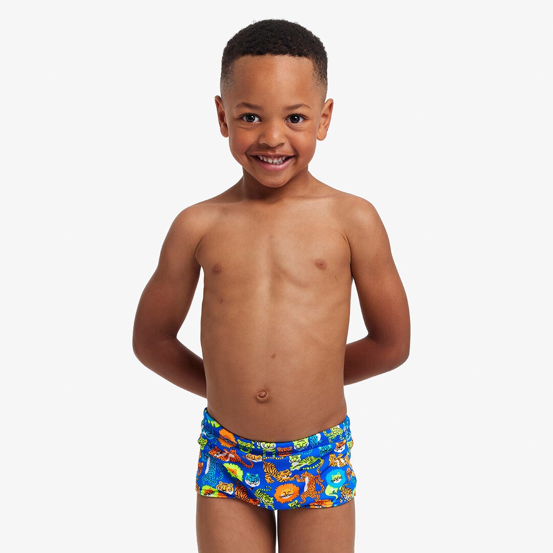 Funky Trunks Printed Swim Trunks Big Cat Bash Toddler Boys Swimwear