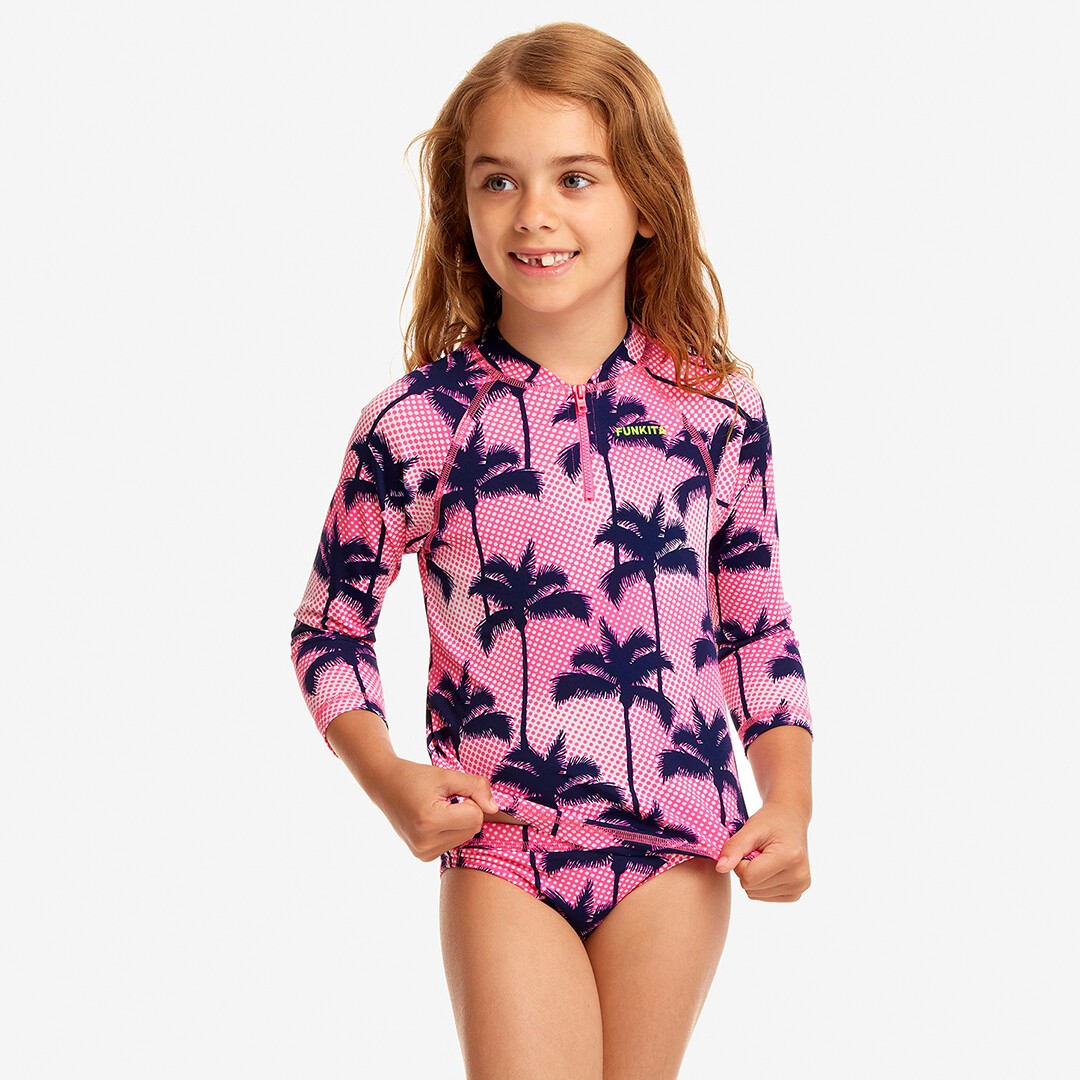 Pop Palms Toddler Girl's Zippy Rash Vest