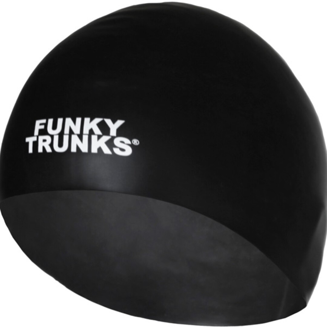 Funky Trunks Silicone Swimming Cap Still Black | Swim Training Gear