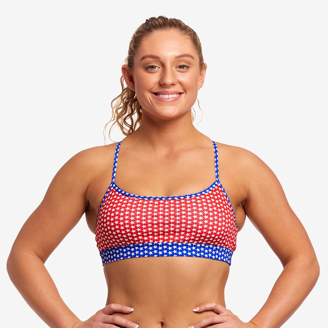 Star Power Ladies Swim Crop Top