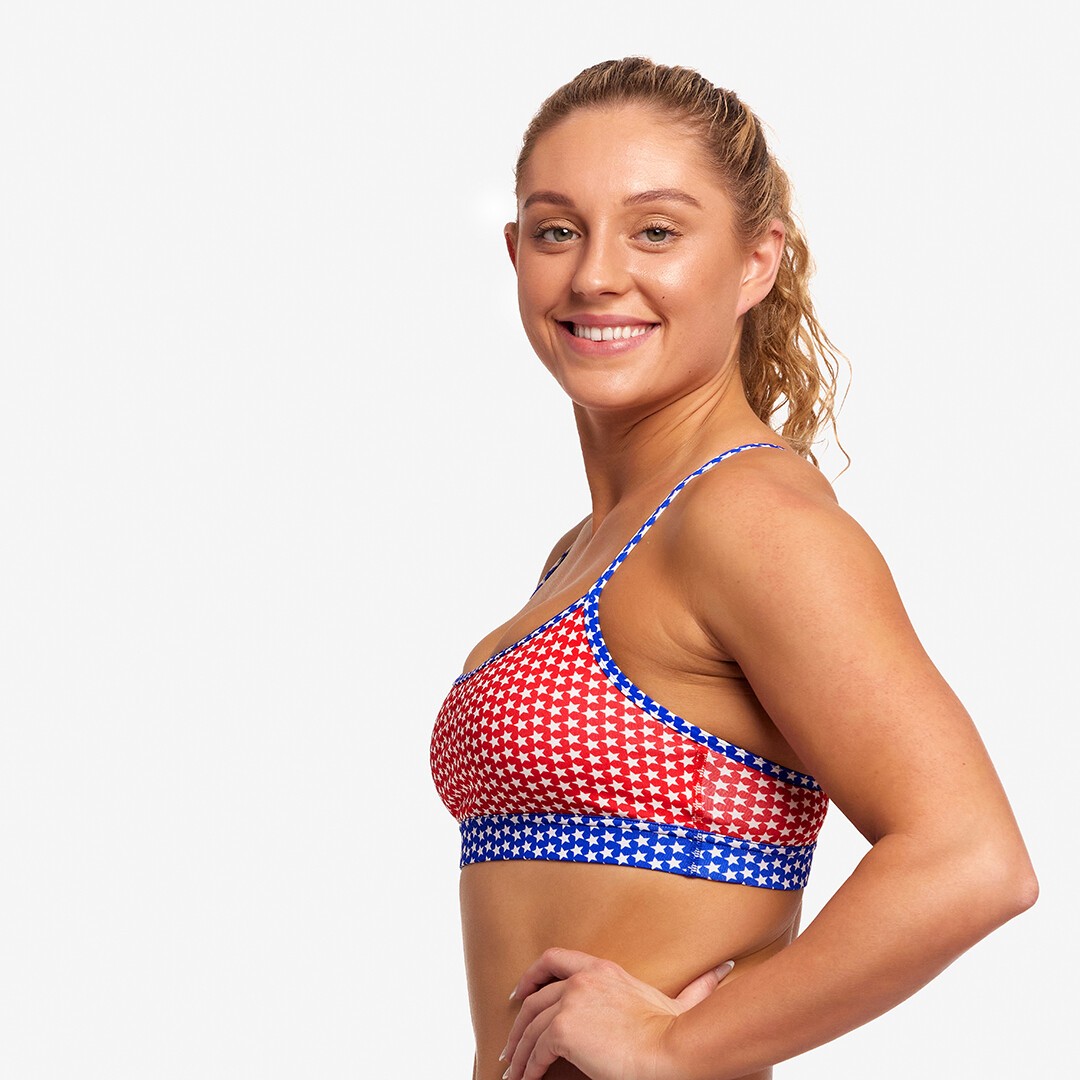 Star Power Ladies Swim Crop Top