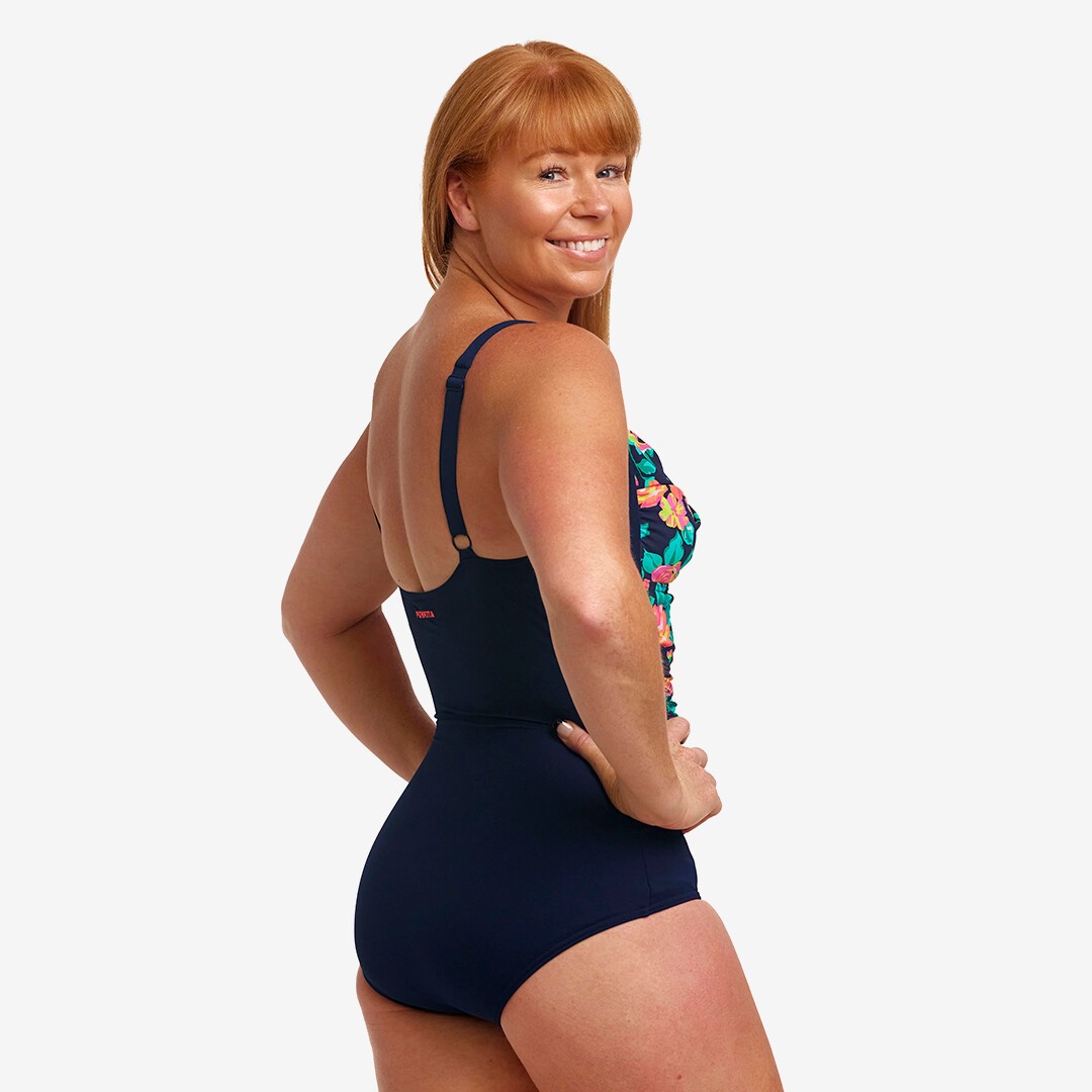 Full Bloom Ladies Ruched One Piece