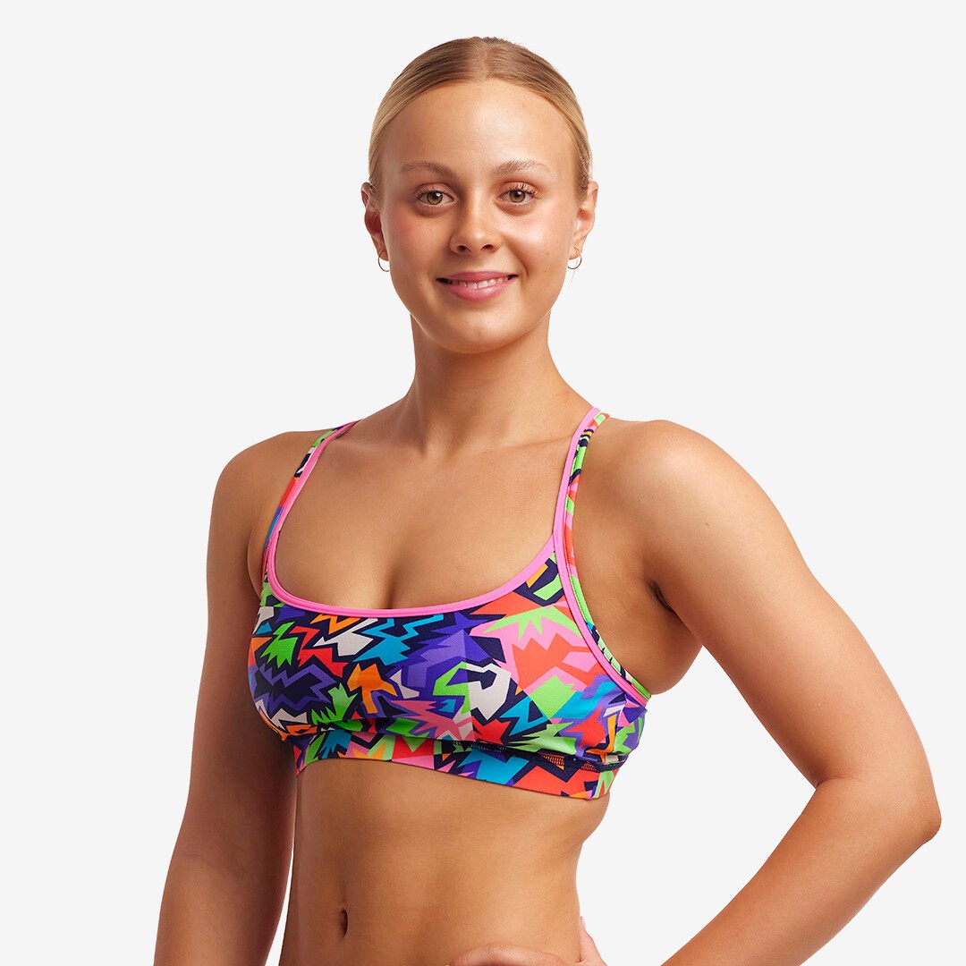 Funkita Sports Swim Bikini Top Sharp Edges Ladies Swimwear