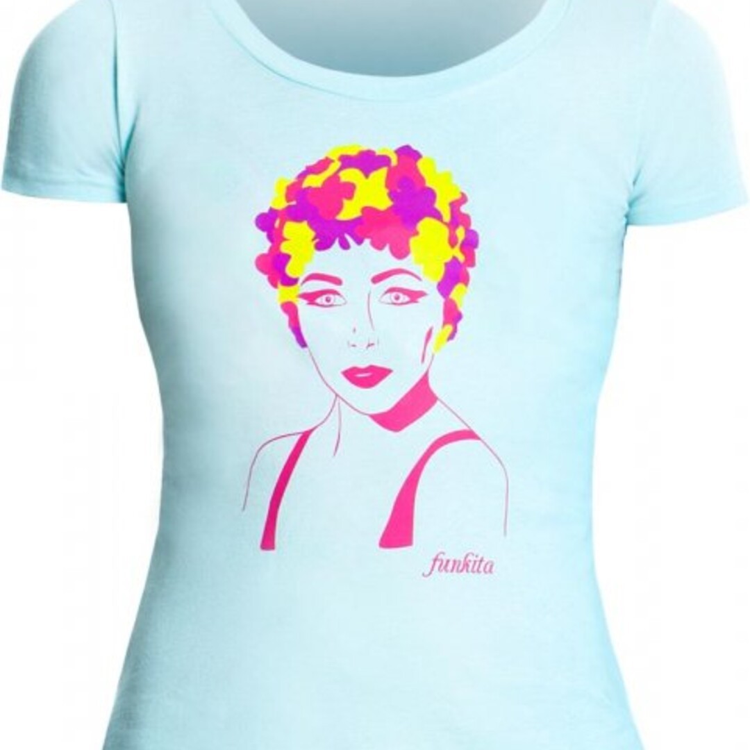 Floral Cap Ladies Scoop Neck T-Shirt