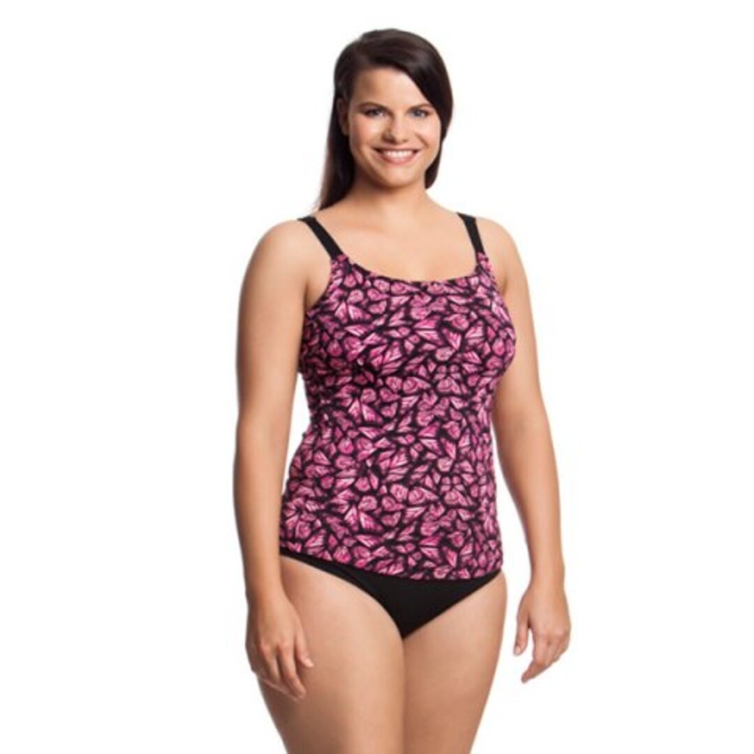 Pink Flutterby Ladies Scoop Neck Tankini