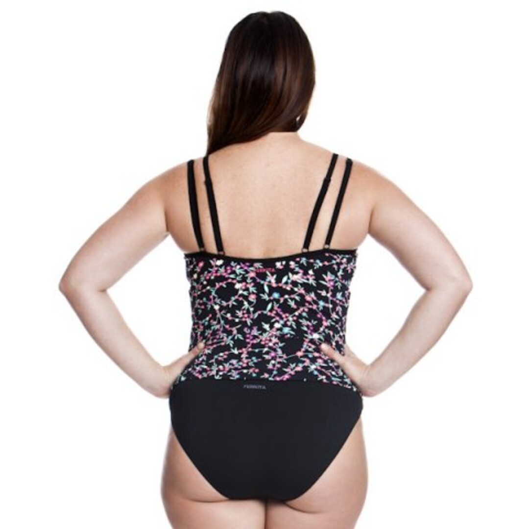 Midnight Daisy Ladies Split Strap Tankini