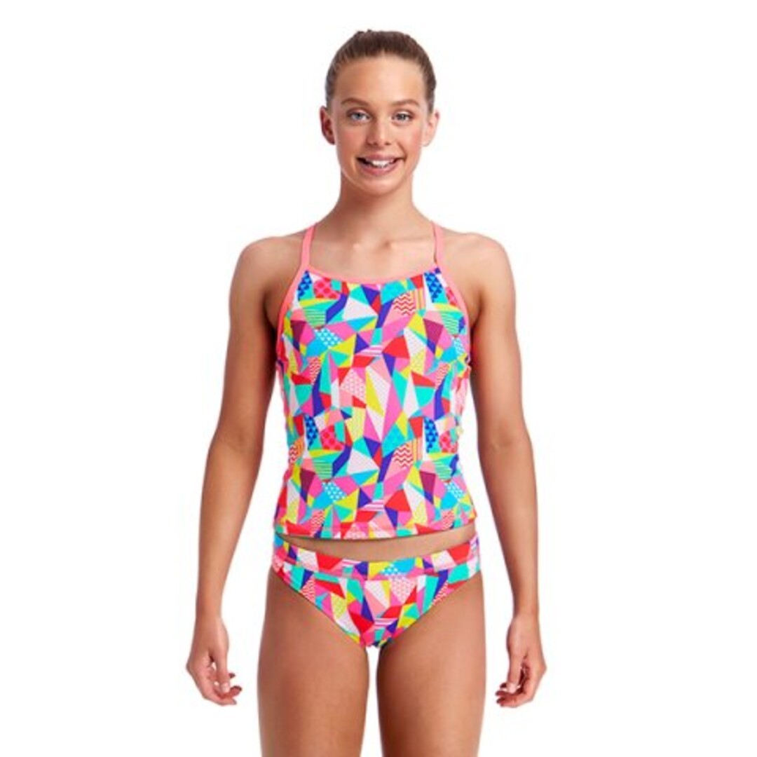Pastel Patch Girl's Tankini & Brief Two Piece