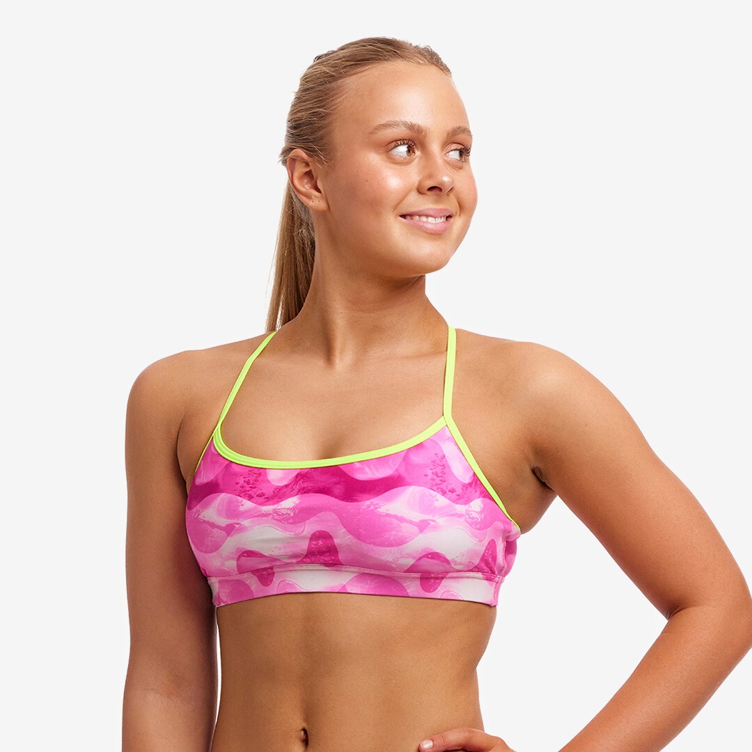 Pink swim top shop