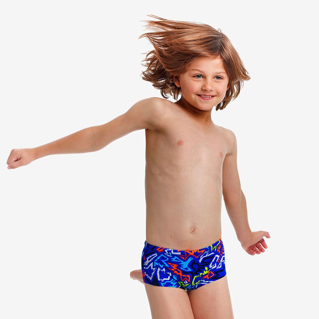 Funky Trunks Printed Swim Trunks Broken Hearts Toddler Boys Swimwear
