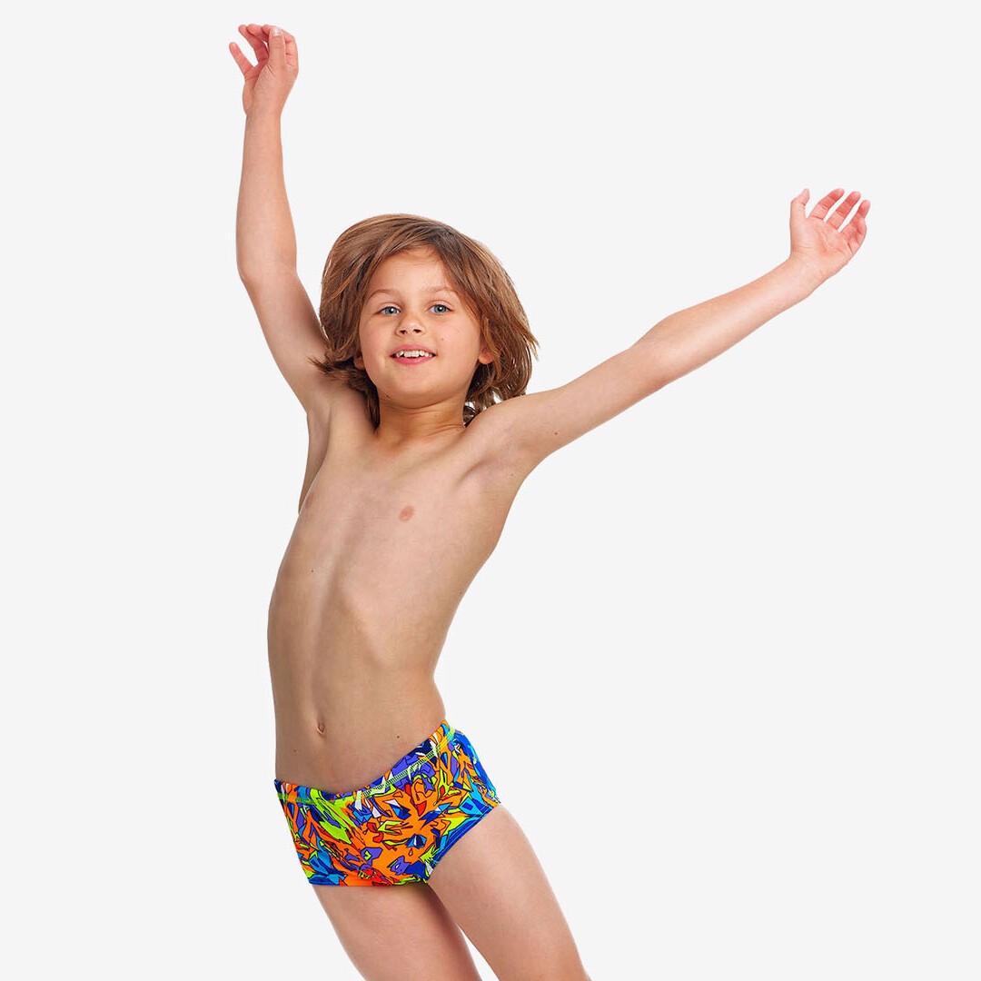 Funky Trunks Printed Swim Trunks Mixed Mess Toddler Boys Swimwear
