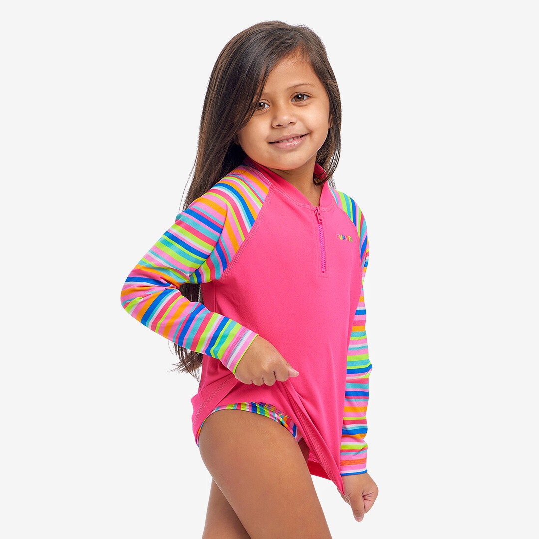 Funkita Zippy Sun Protection Rash Vest Join The Line Toddler Girls Swimwear