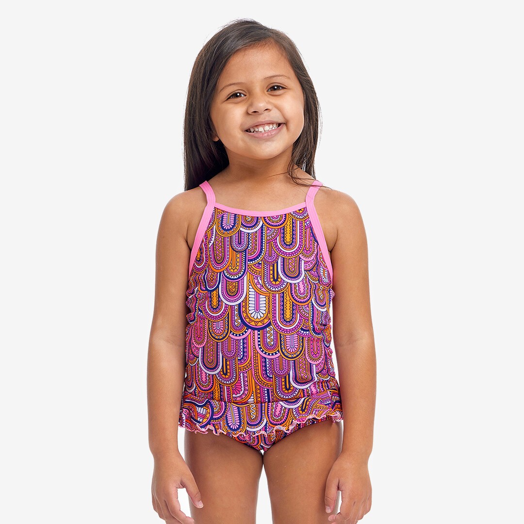 Learn To Fly Toddler Girl's Belted Frill One Piece