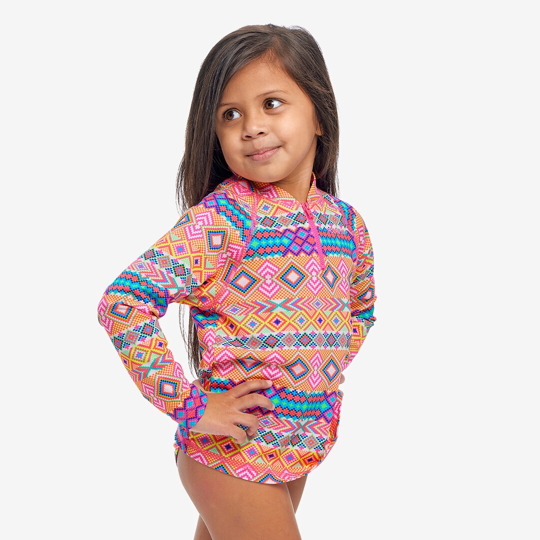 Funkita Zippy Rashie & Brief Devil In Detail Toddler Girls Swimwear