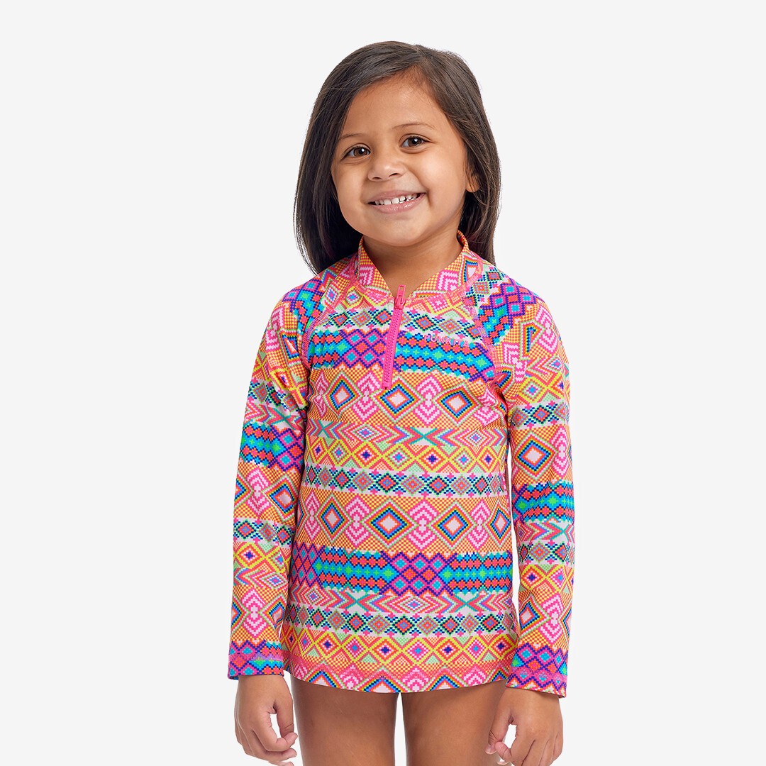 Funkita Zippy Rashie & Brief Devil In Detail Toddler Girls Swimwear