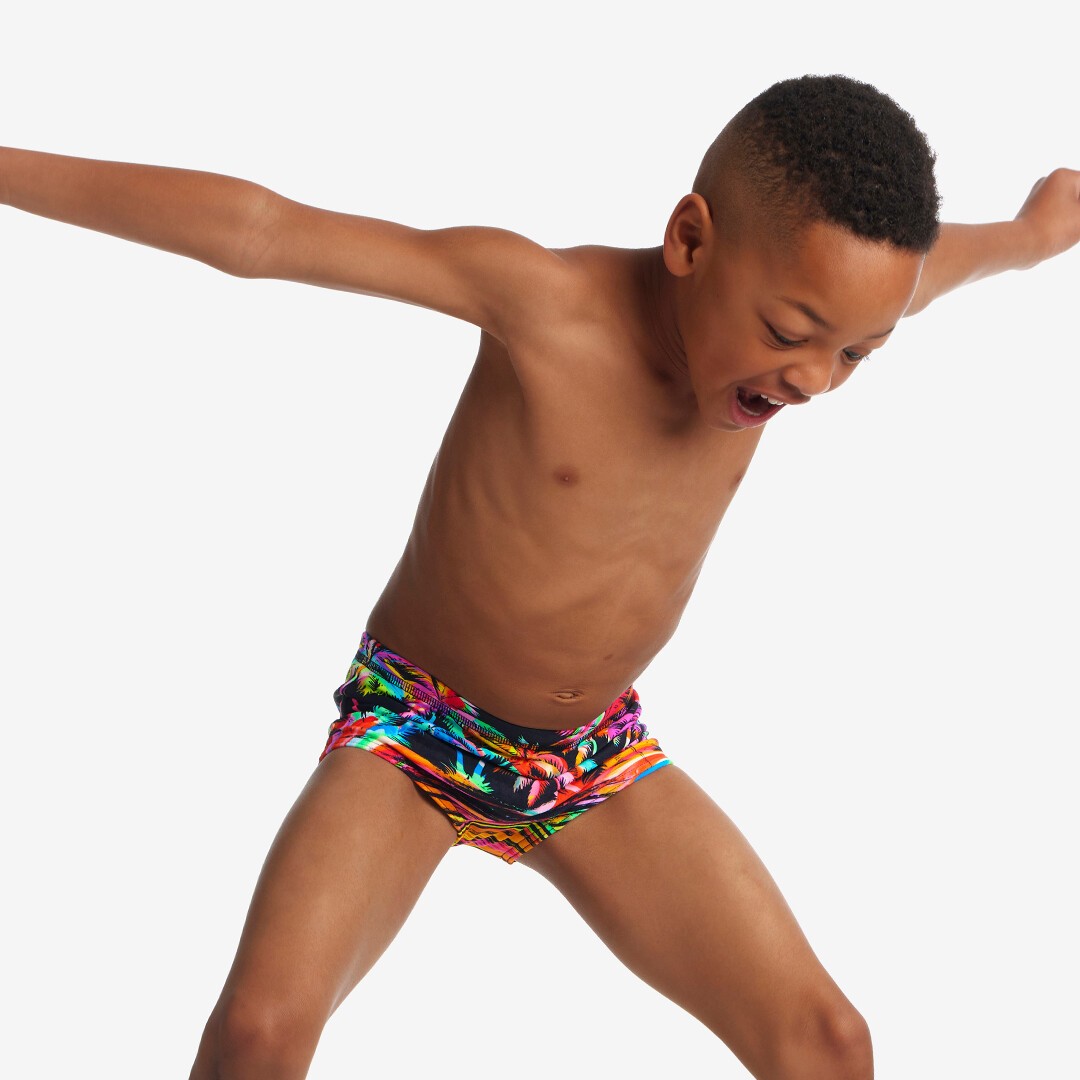 ドラえもんSouthern Funk Playas Funky Trunks Printed Swim Trunks Sunset City | Toddler Boys