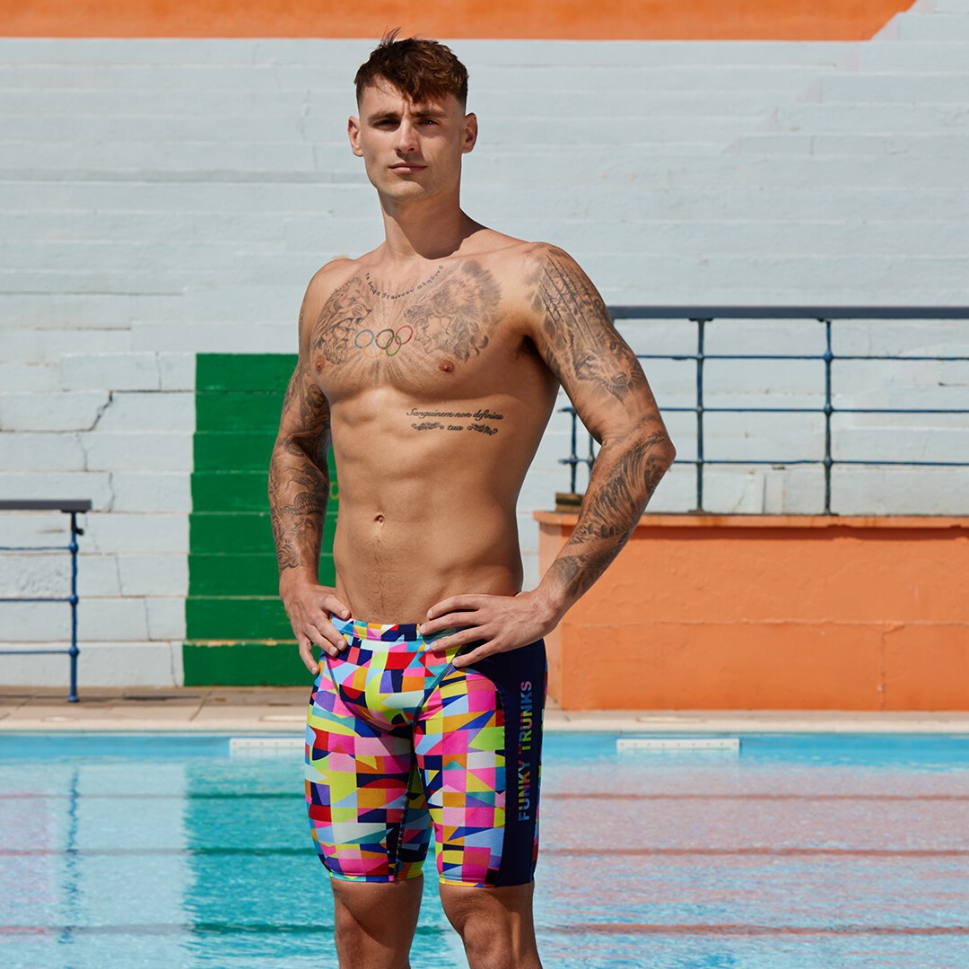 Funky Trunks Training Swim Jammers On The Grid Mens Swimwear
