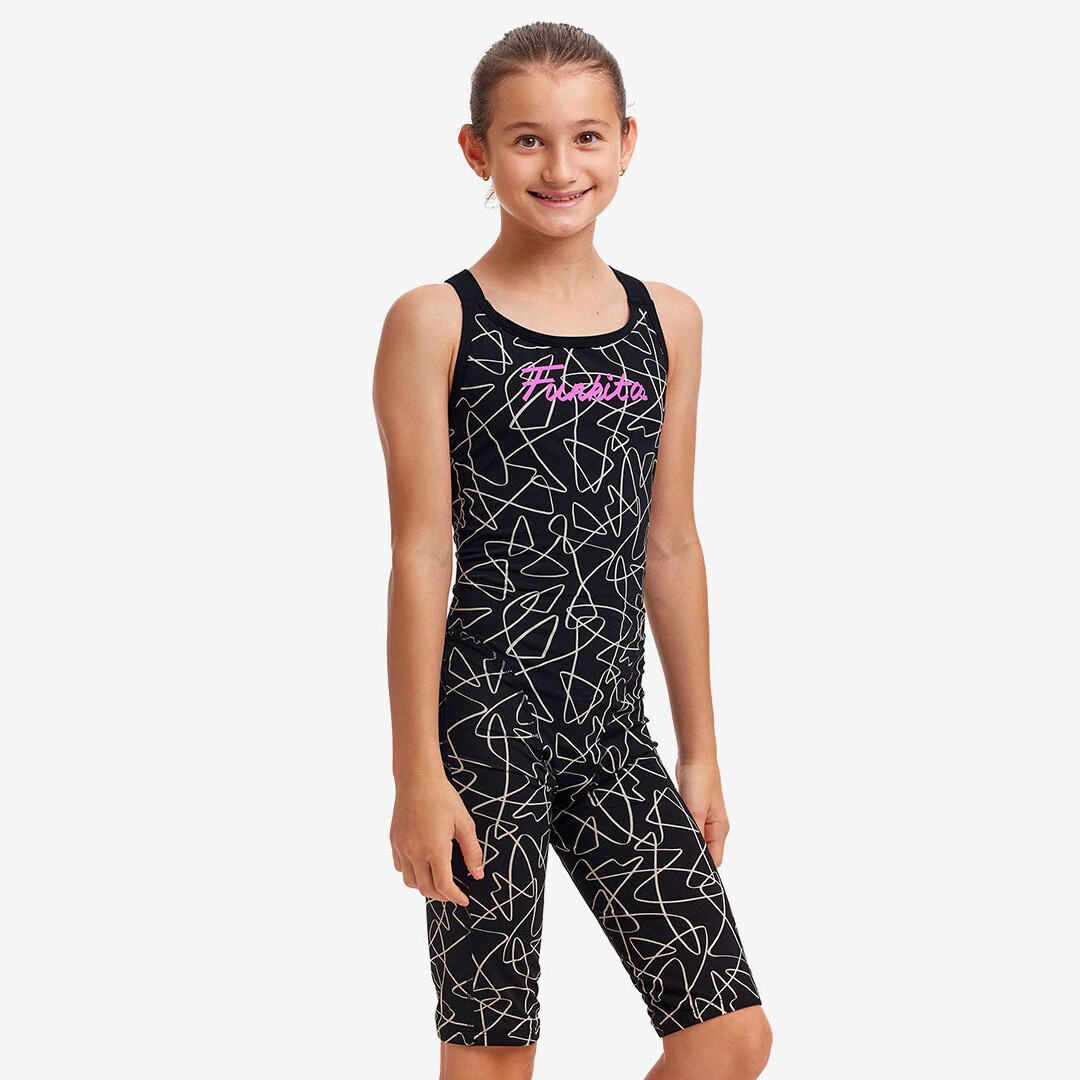 Girls long leg swimsuit sales