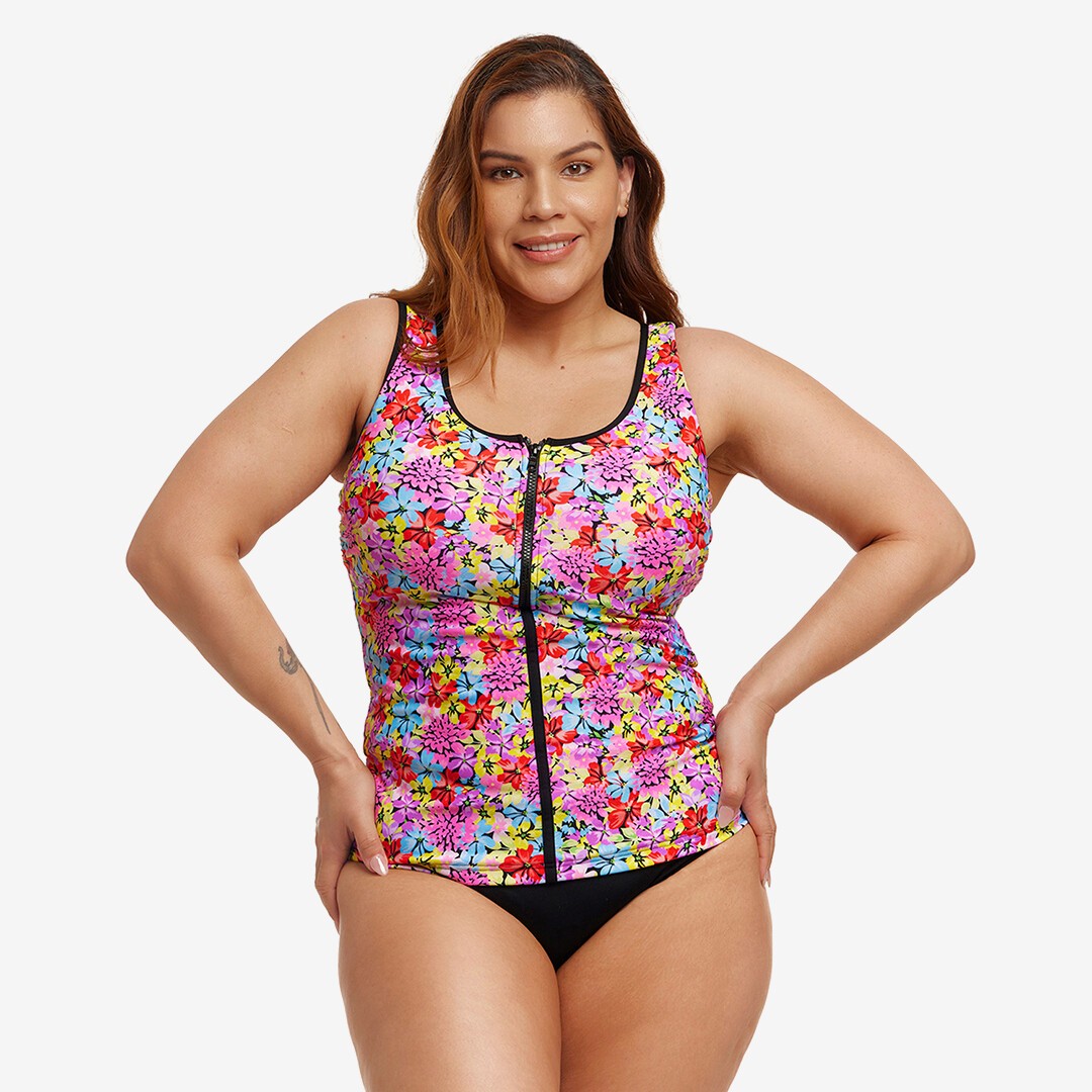 Zip front swimsuit top cheap