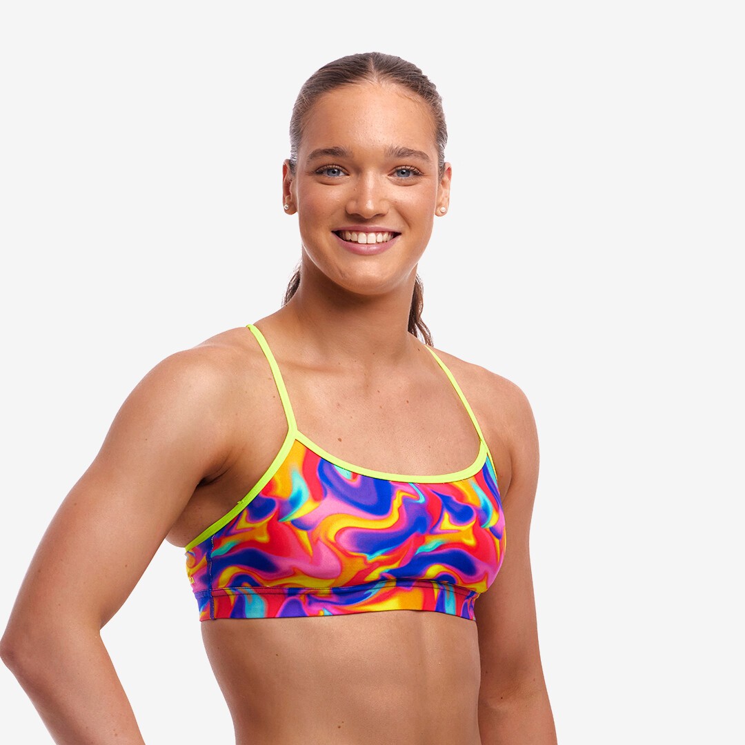 Funkita Swim Crop Bikini Top Summer Swirl Ladies Swimwear