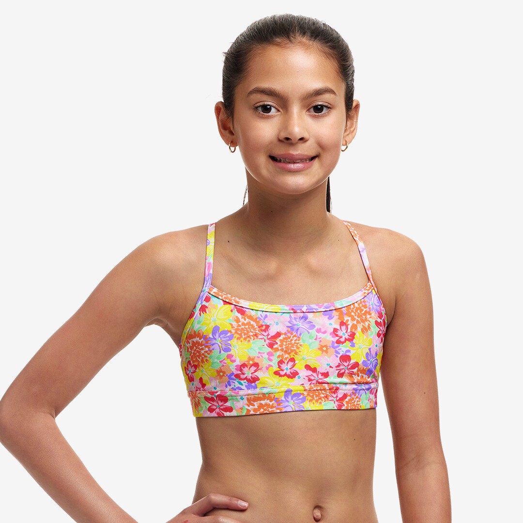 Funkita Swim Crop Top Summer Garden Girls Swimwear