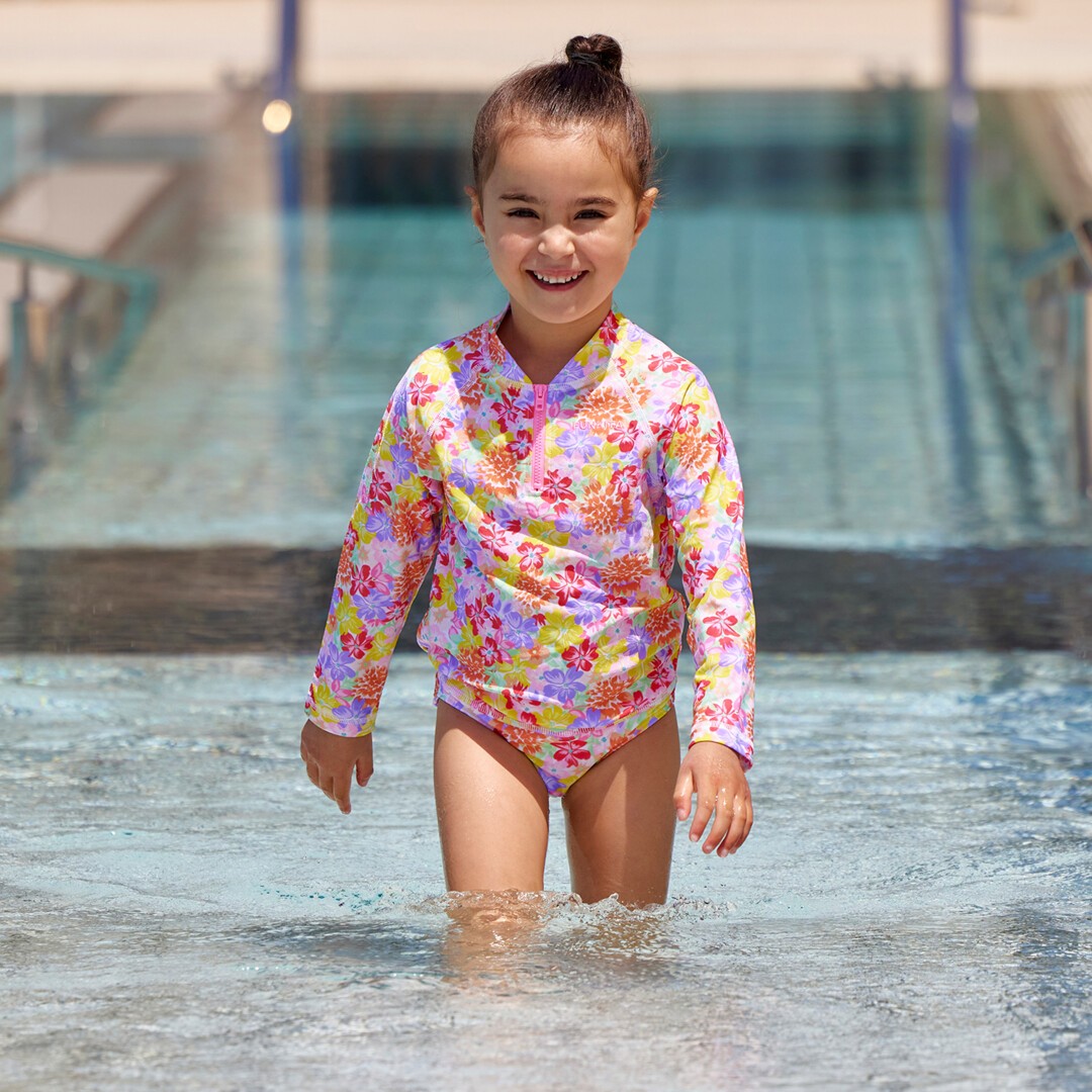 Summer Garden Toddler Girl's Zippy Rash Vest