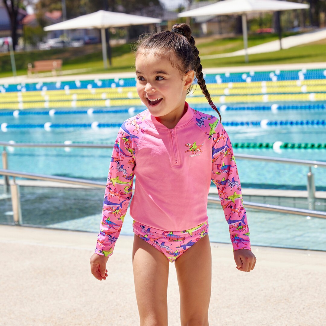 Learner Lane Toddler Girl's Zippy Rashie & Brief