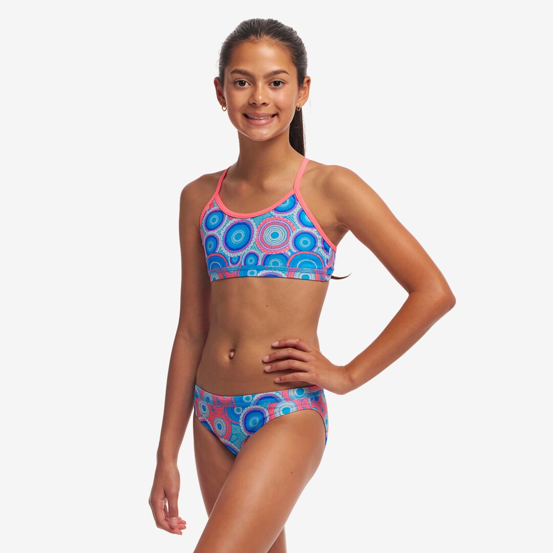 Bundjalung Blue Girl's Racerback Two Piece