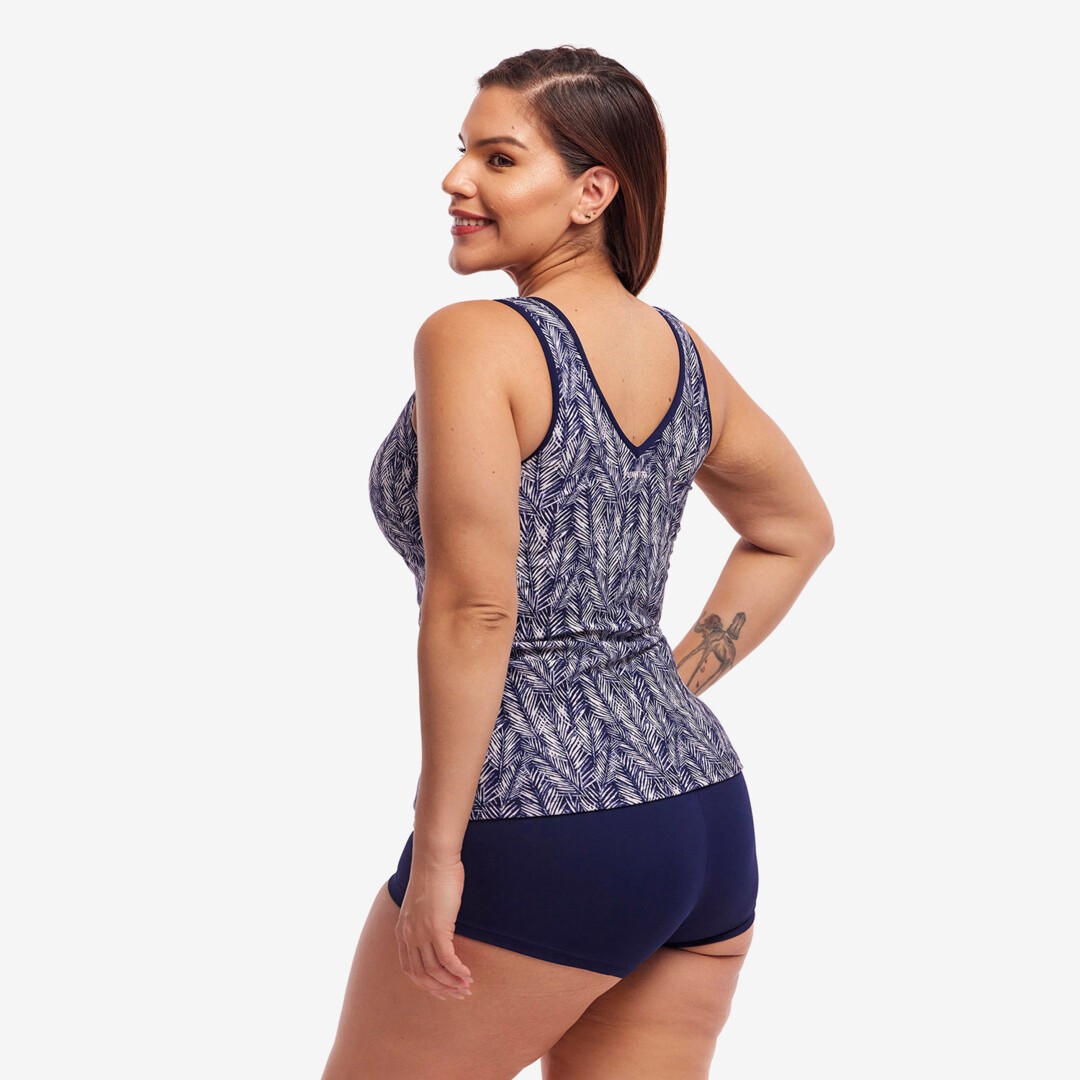 Pressure Palm Ladies Zip Front Tankini