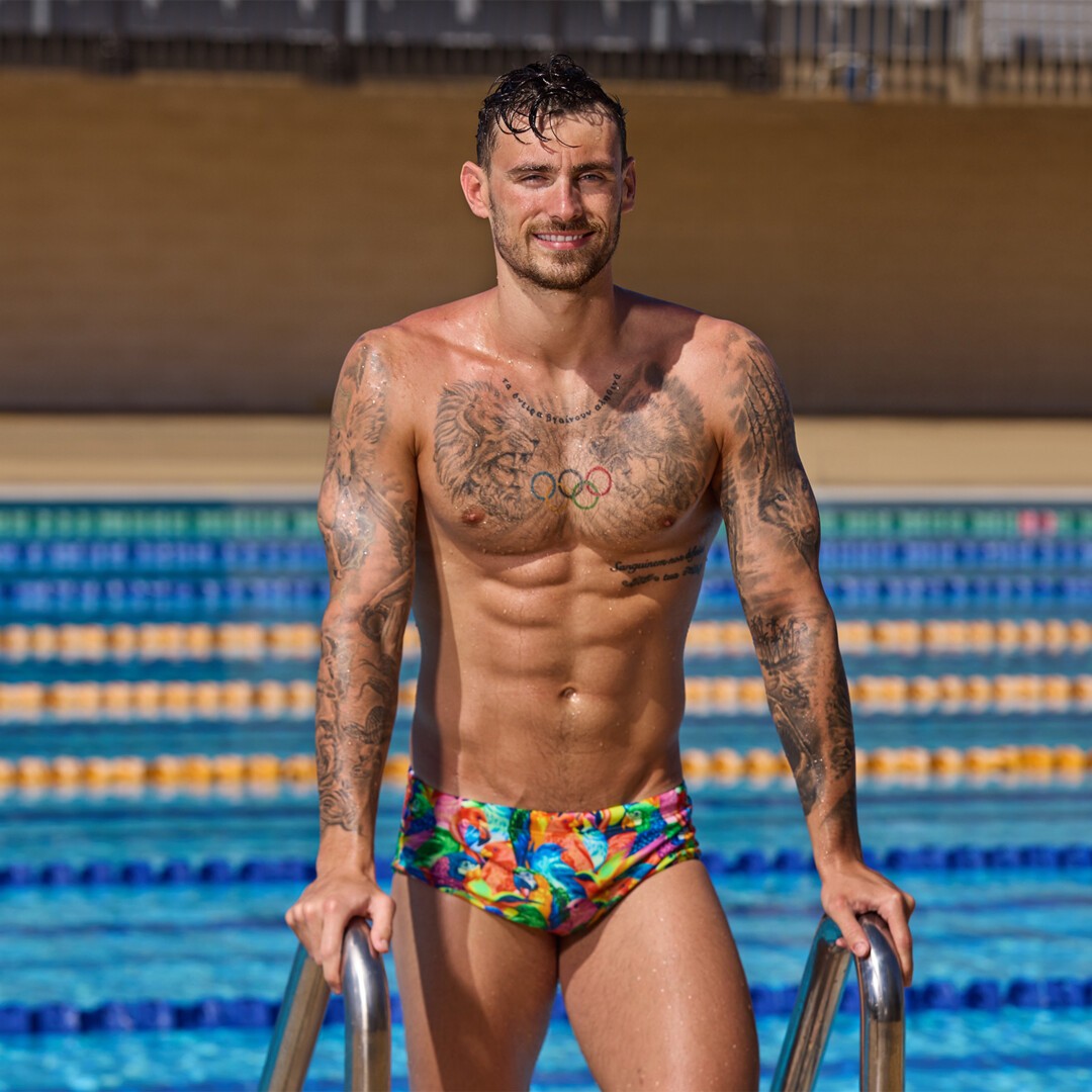 Funky Trunks Sidewinder Swim Trunks Bright Birds Mens Swimwear