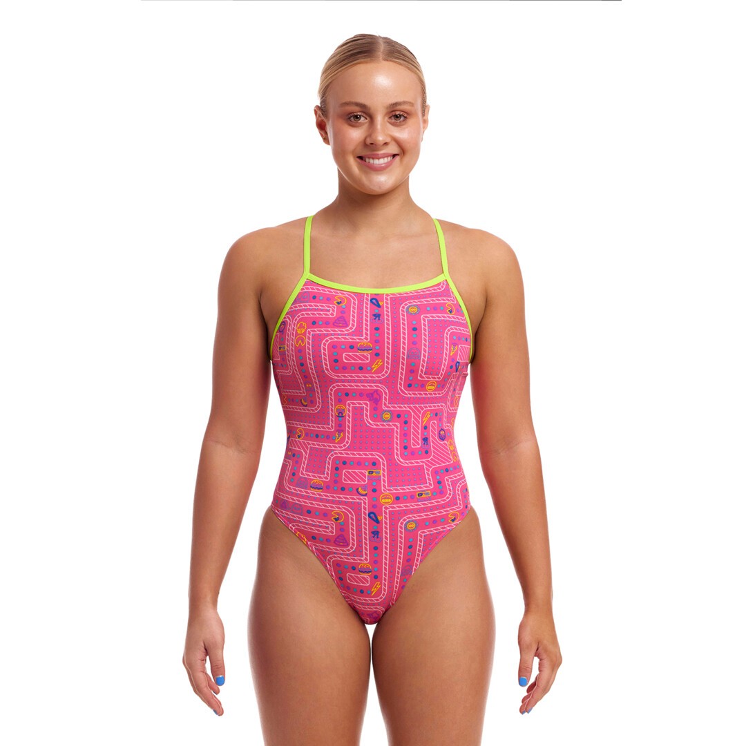 Ladies Tie Me Tight One Piece Packed Pink