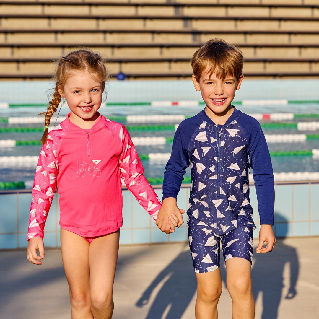 Paper Pink Toddler Girl's Zippy Rashie & Brief