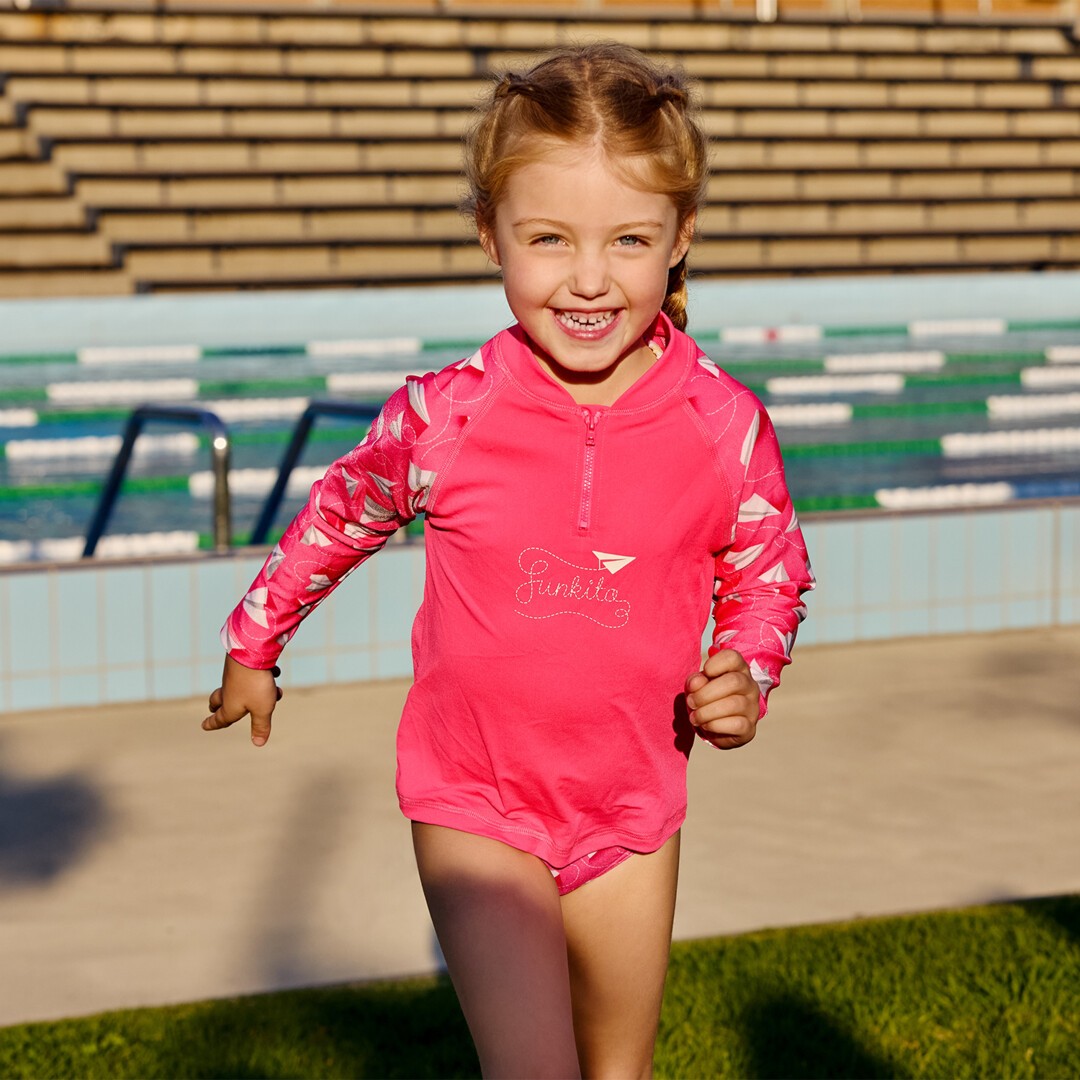 Paper Pink Toddler Girl's Zippy Rashie & Brief