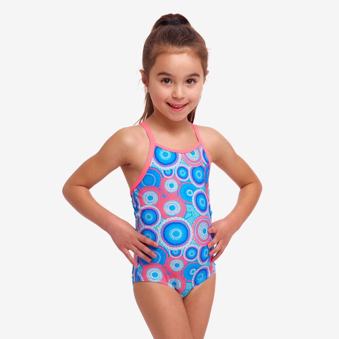 Toddler Girl's Printed One Piece Bundjalung Blue