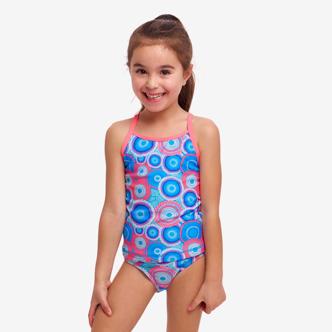 Bundjalung Blue Toddler Girl's Swim Steady Tankini & Brief