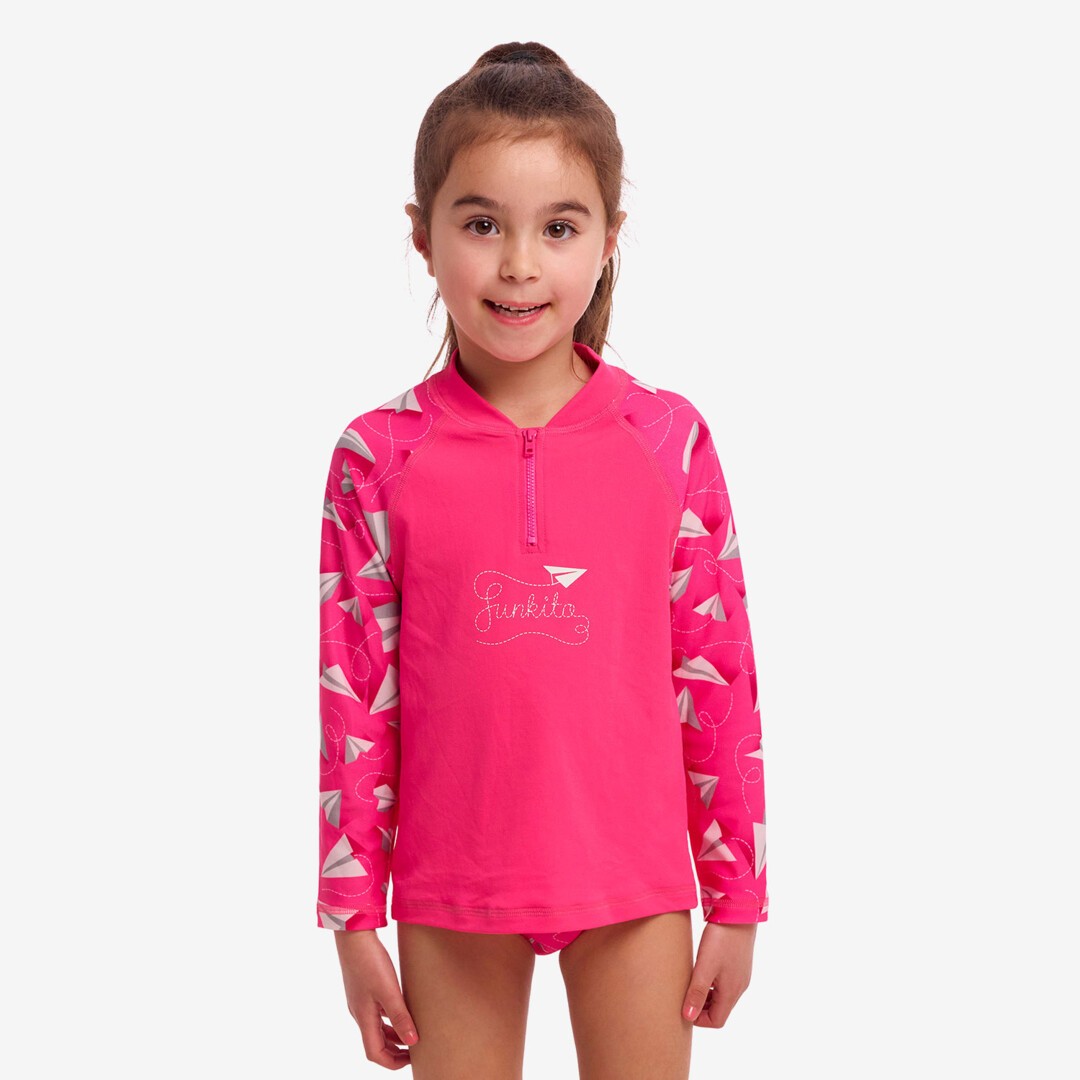 Paper Pink Toddler Girl's Zippy Rashie & Brief