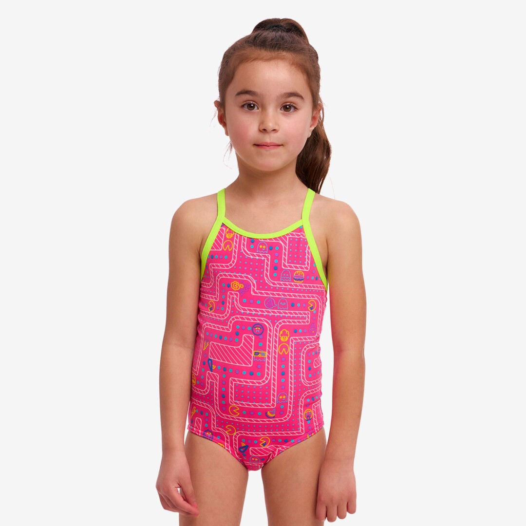 Packed Pink Toddler Girl's Printed One Piece