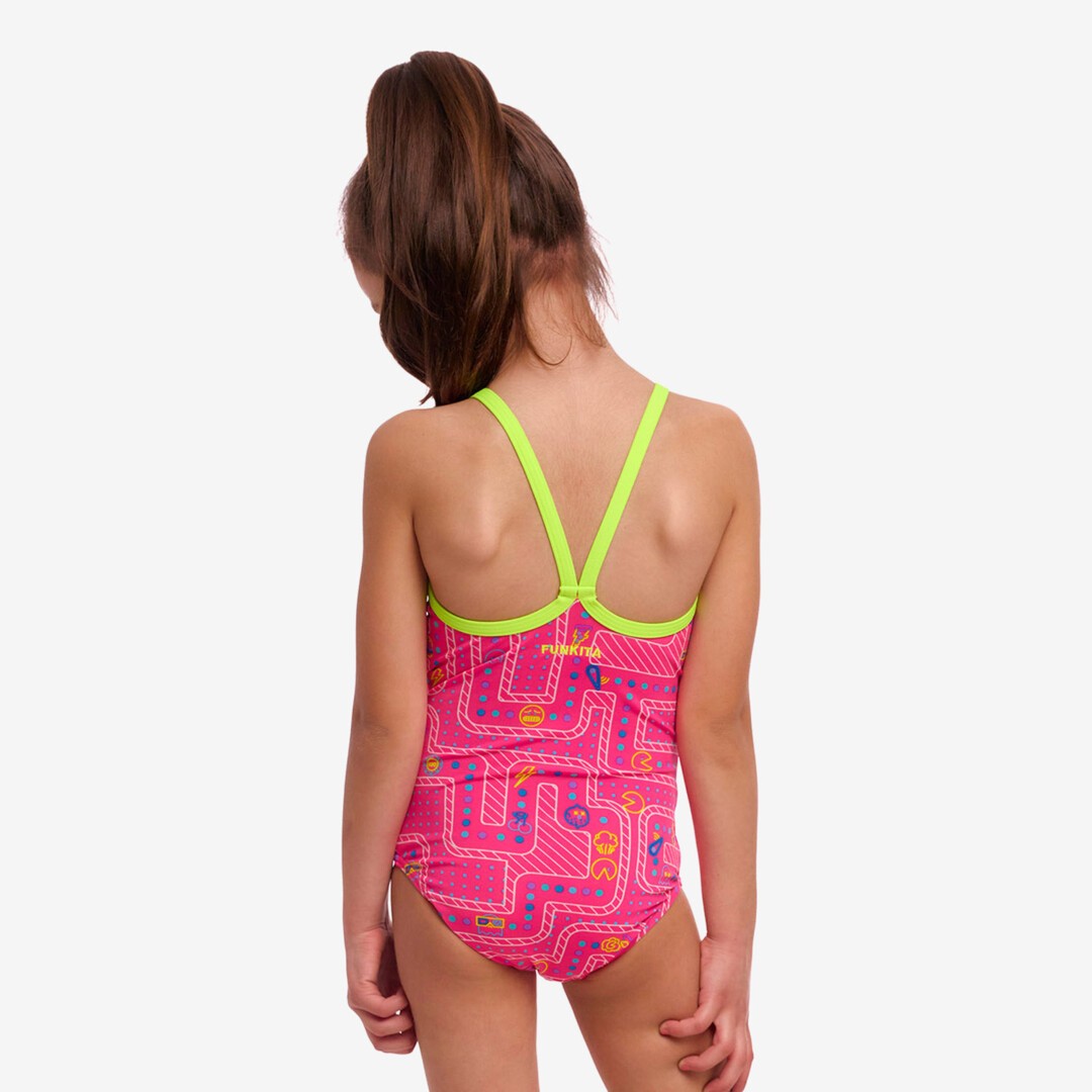 Packed Pink Toddler Girl's Printed One Piece