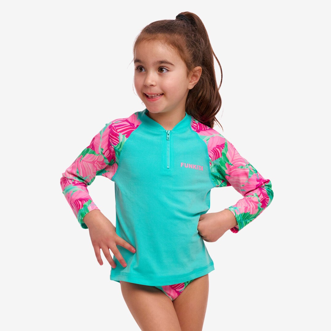 Tropic Palm Toddler Girl's Zippy Rash Vest