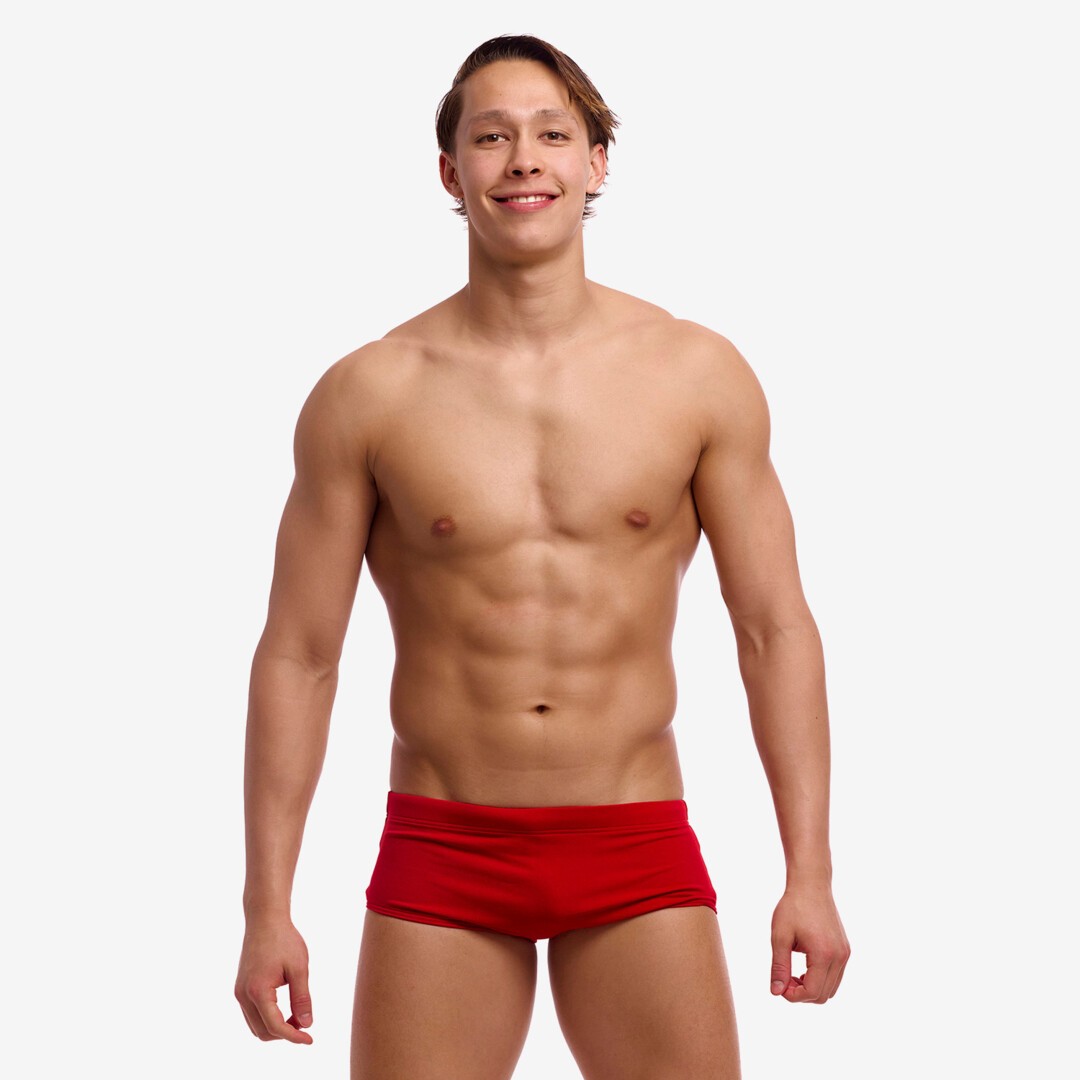 Red swim trunks discount