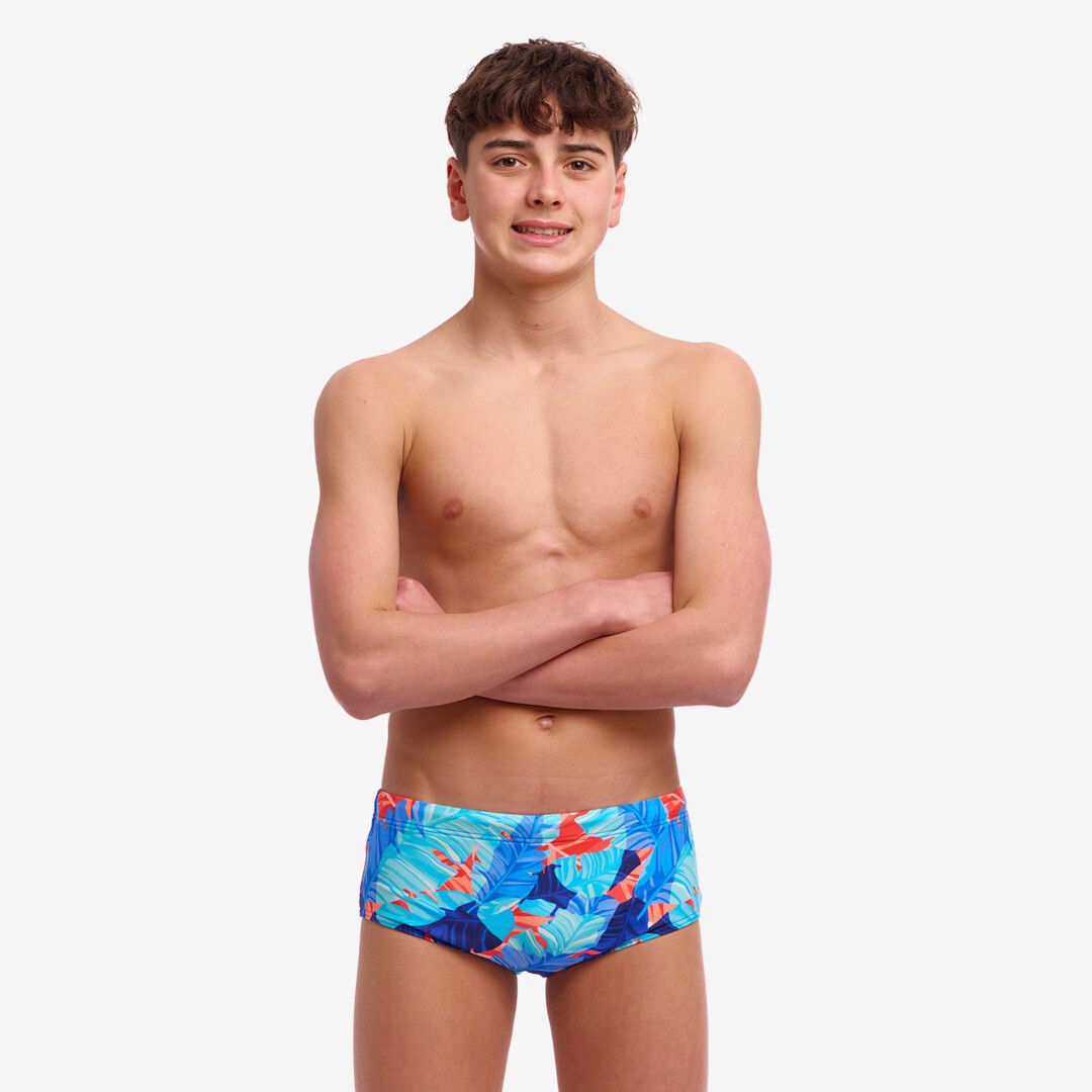 Lotsa Leaves Boy's Sidewinder Trunks
