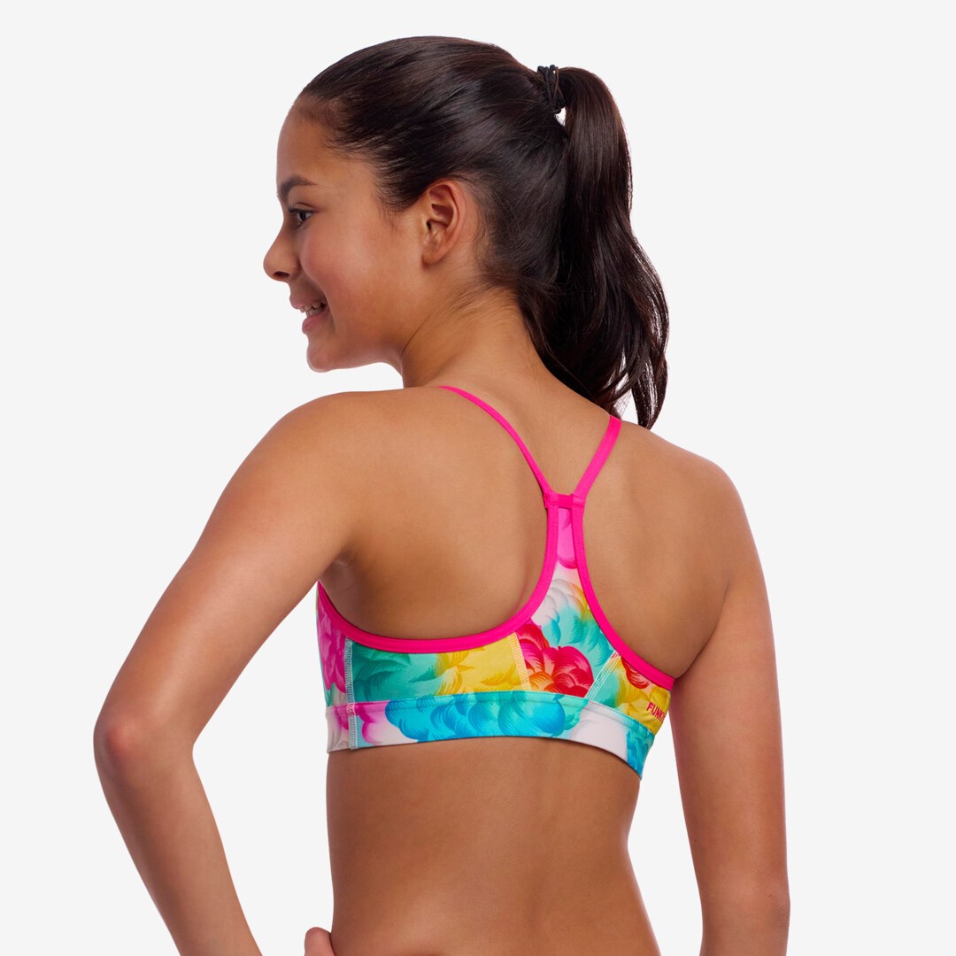Cloudy Colours Girl's Swim Crop Top