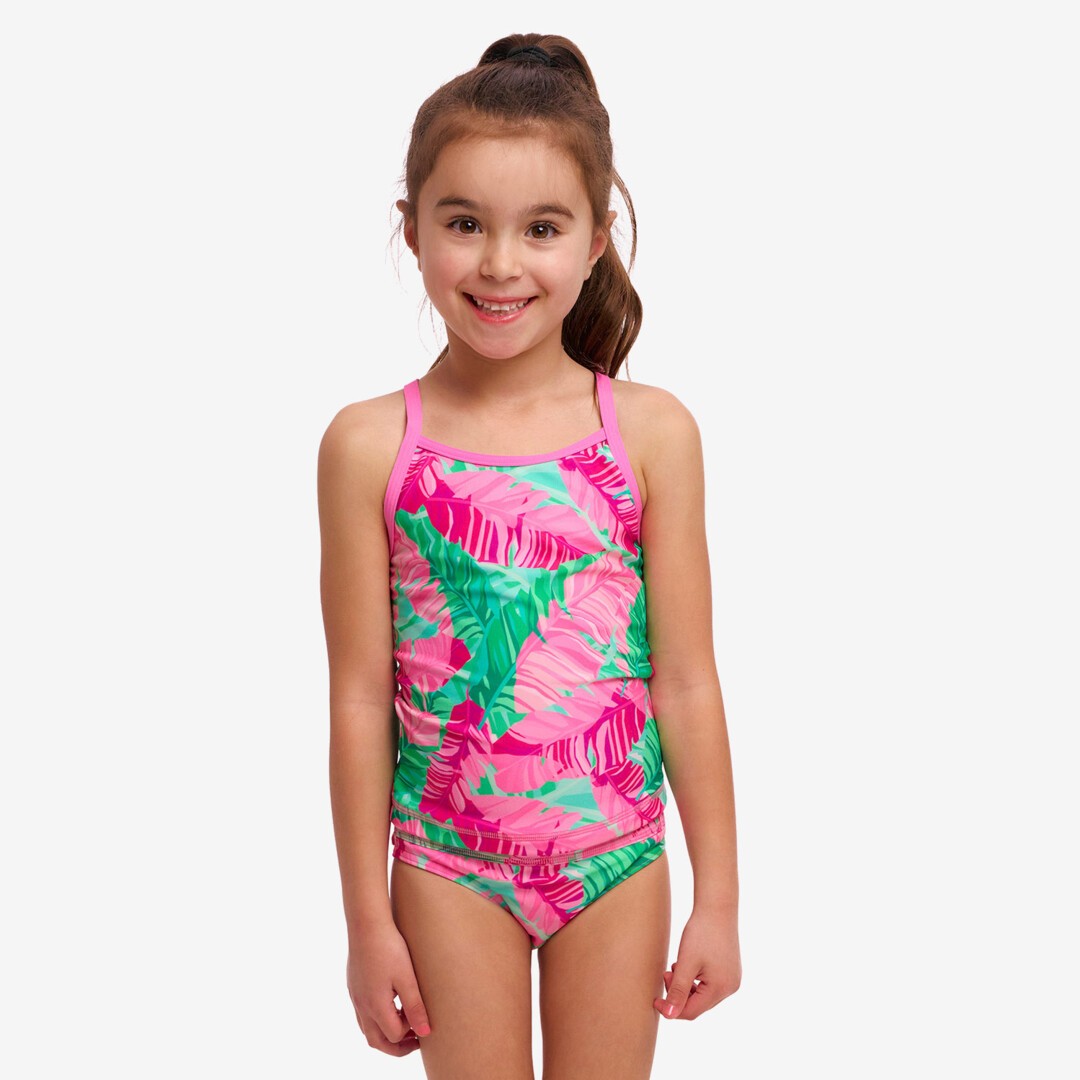Tropic Palm Toddler Girl's Swim Steady Tankini & Brief