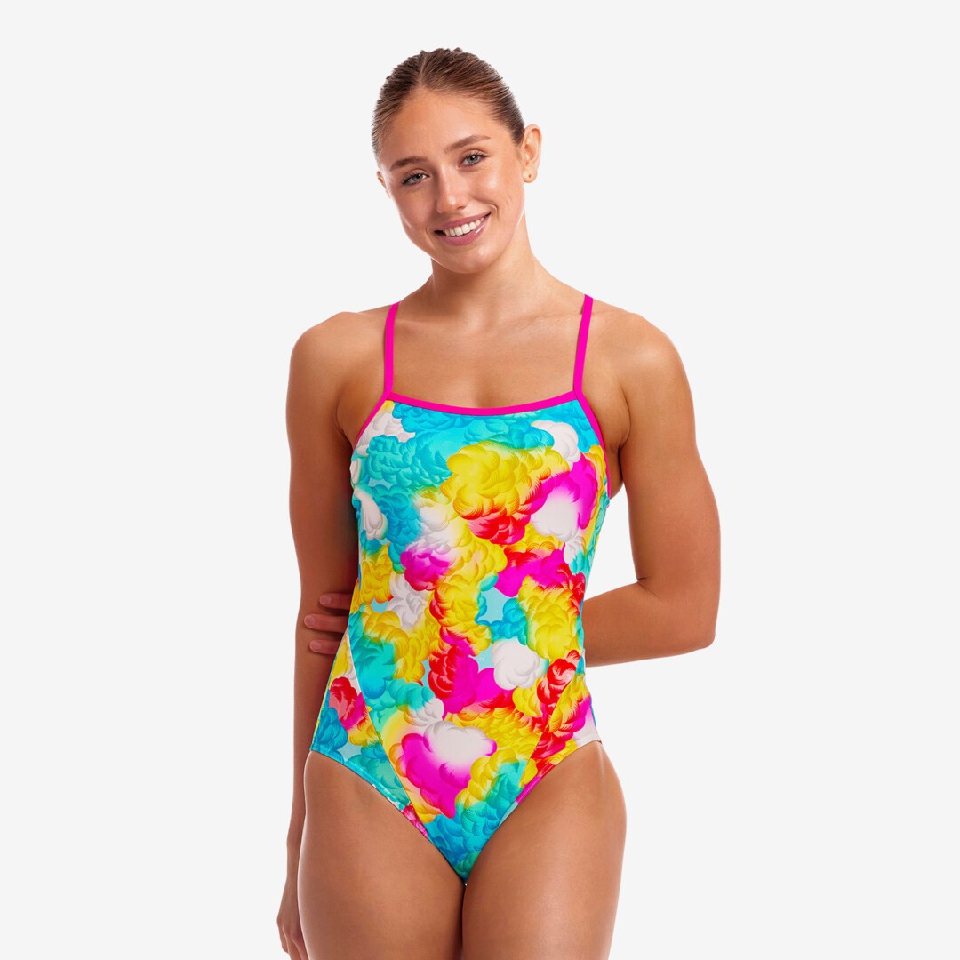Ladies Single Strap One Piece Cloudy Colours