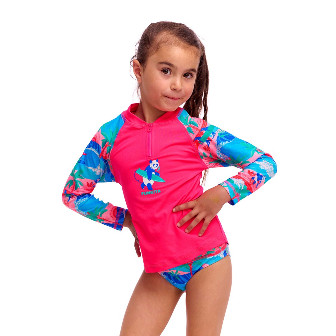 Dudette Toddler Girl's Zippy Rashie & Brief