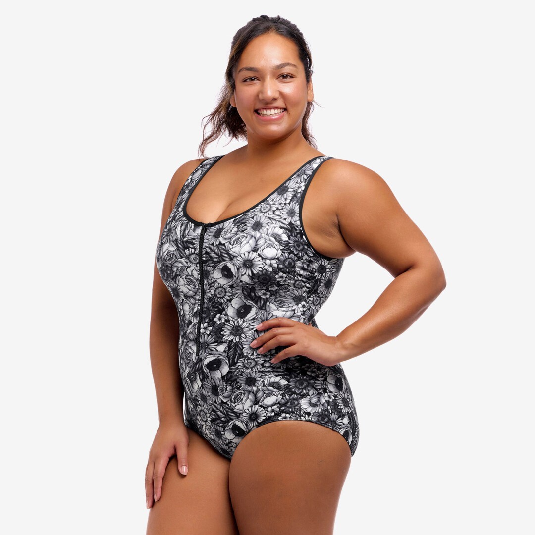Nights Rose Ladies Zip Front One Piece